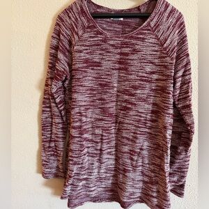 Old Navy womens burgundy and white knit sweater size L